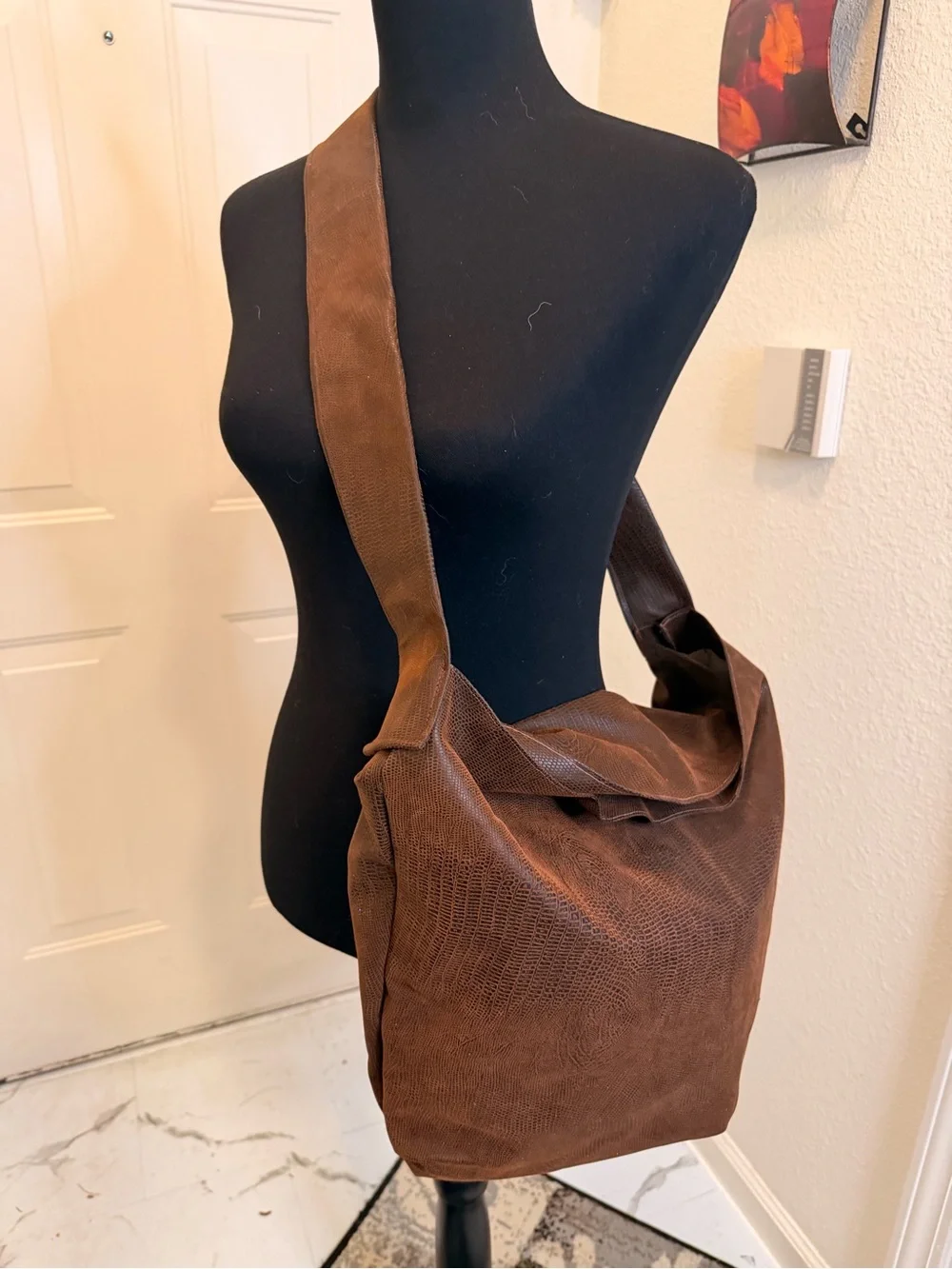 J. Monique Everyday Handmade Brown Hobo Shoulder Bag